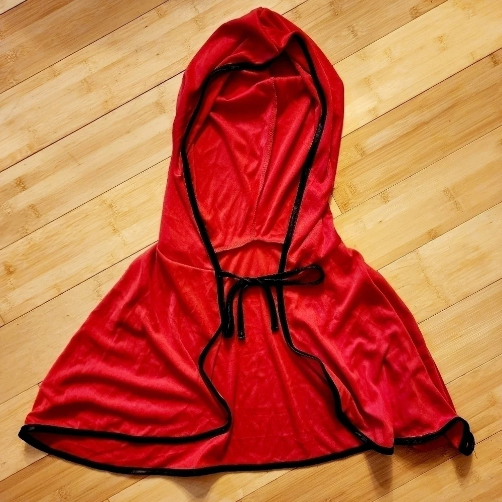 Red Hooded Cutie Little Riding Hood Halloween Costume Cosplay Teen's Large L EUC